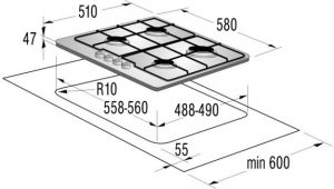 Варочная поверхность GORENJE G 6 N 50 AW