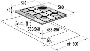 Варочная поверхность GORENJE G 6N50 BX (PVK41k-1v)
