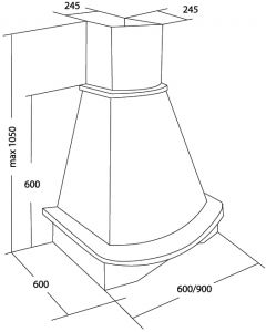 Вытяжка PYRAMIDA R 90 white