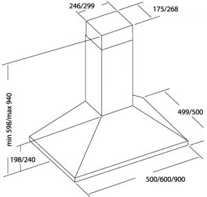 Вытяжка PYRAMIDA CXW -KH50 (S/S)