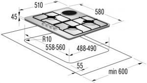 Варочная поверхность GORENJE G 6N5 BW