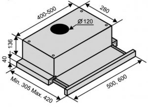 Вытяжка VENTOLUX GARDA 60 WH (450)
