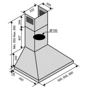 Вытяжка VENTOLUX MILANO 60 WH 1000