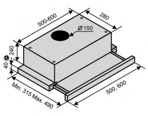 Вытяжка VENTOLUX GARDA 50 INOX (1000) IT
