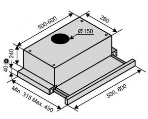 Вытяжка VENTOLUX GARDA 50 INOX (750) IT