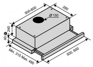 Вытяжка VENTOLUX GARDA 50 WH (750) IT