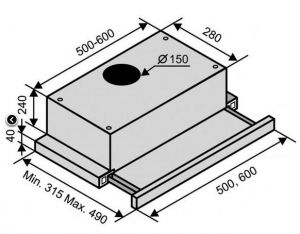 Вытяжка VENTOLUX GARDA 60 BR (750) IT