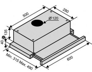 Вытяжка VENTOLUX GARDA 60 WH (620) T