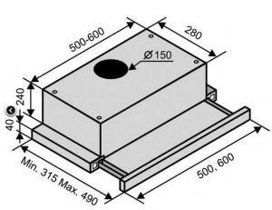 Вытяжка VENTOLUX GARDA 60 WH (1000) IT