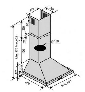 Вытяжка VENTOLUX MILANELLO 50 INOX