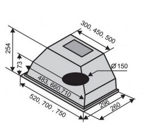 Вытяжка VENTOLUX PUNTO 60 WH (800)