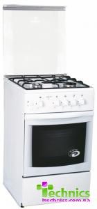 Плита GRETA 1470-0007 белая со стеклянной крышкой